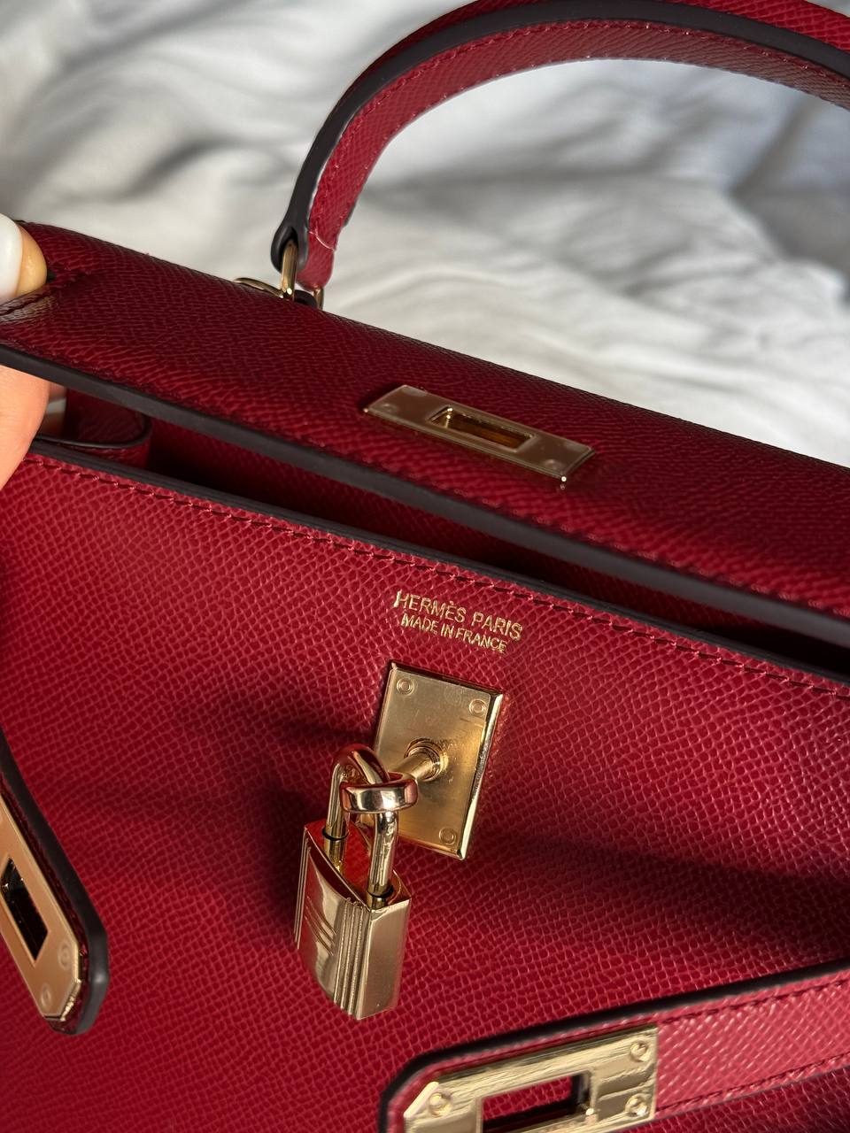 Hermès Kelly 20 Mini Bag in Rouge H Epsom Leather - 19