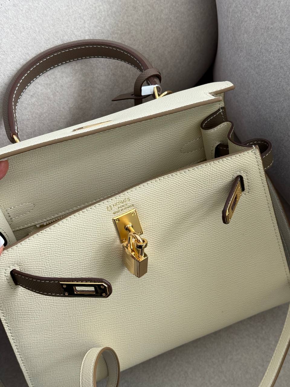 Hermès Kelly Milk/Brown - 17