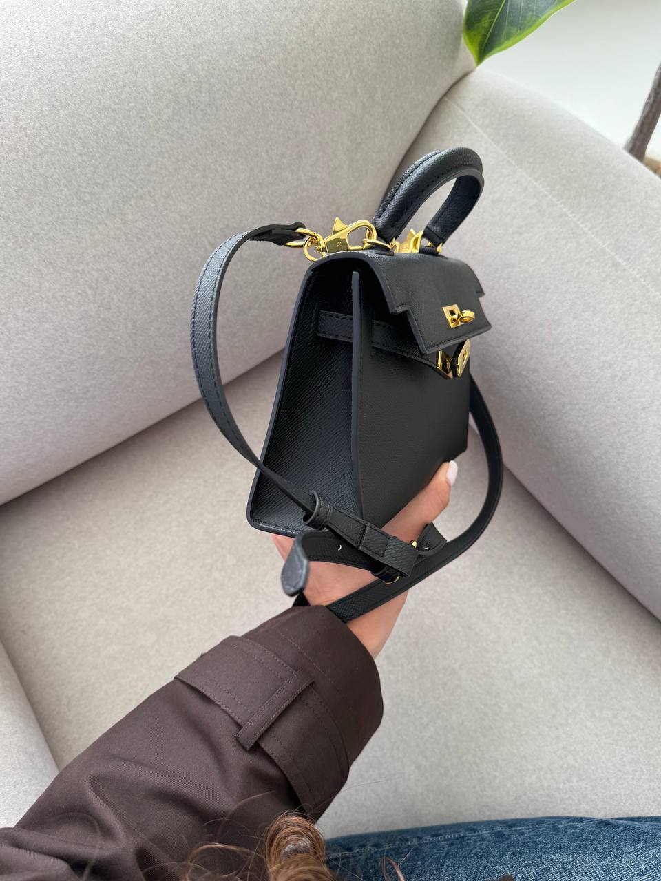 Hermès Mini Kelly Black Gold Hardware - 8