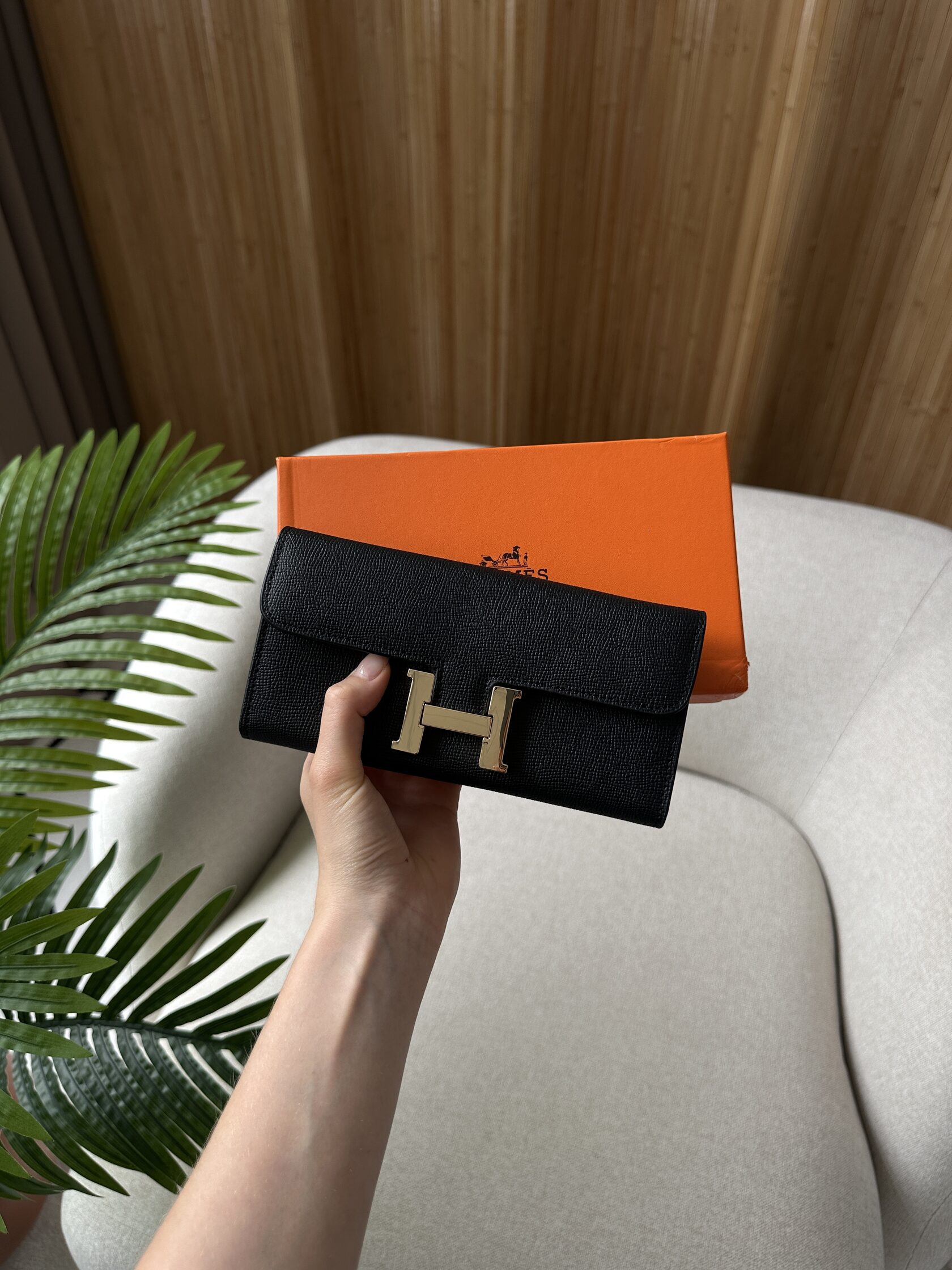 Hermes Constance Long To Go Wallet Black/Gold - 5