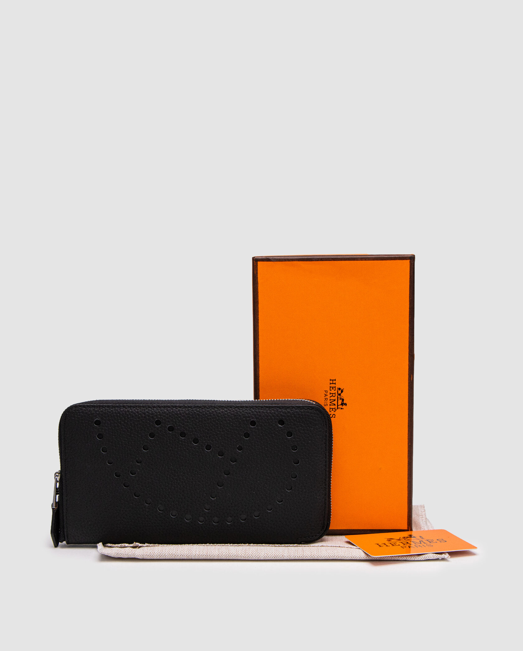 Hermes Evelyne Long Chevre Leather Long Bill Wallet Black - 2