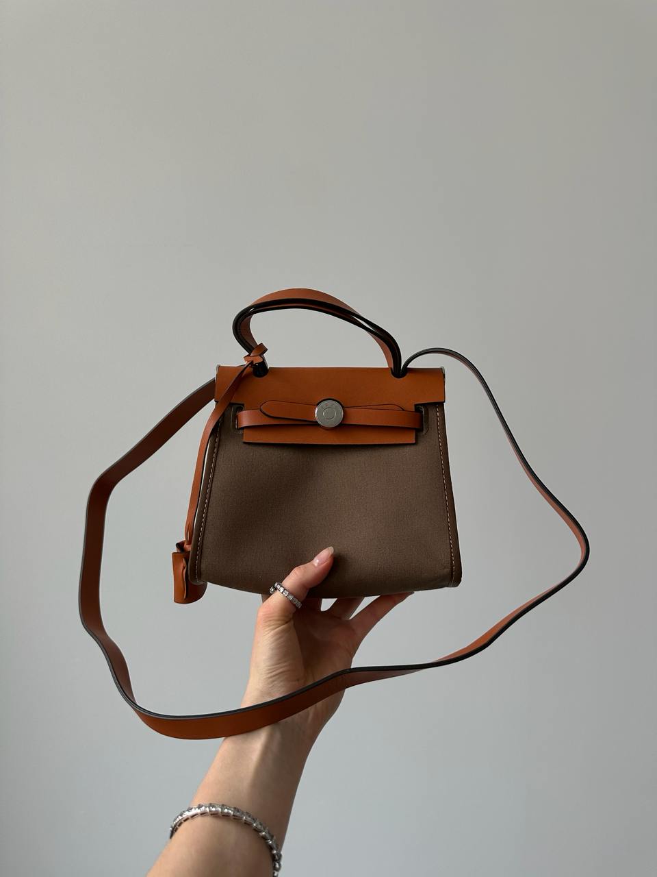 Hermes Herbag Zip 20 Bag Brown/Ginger - 3