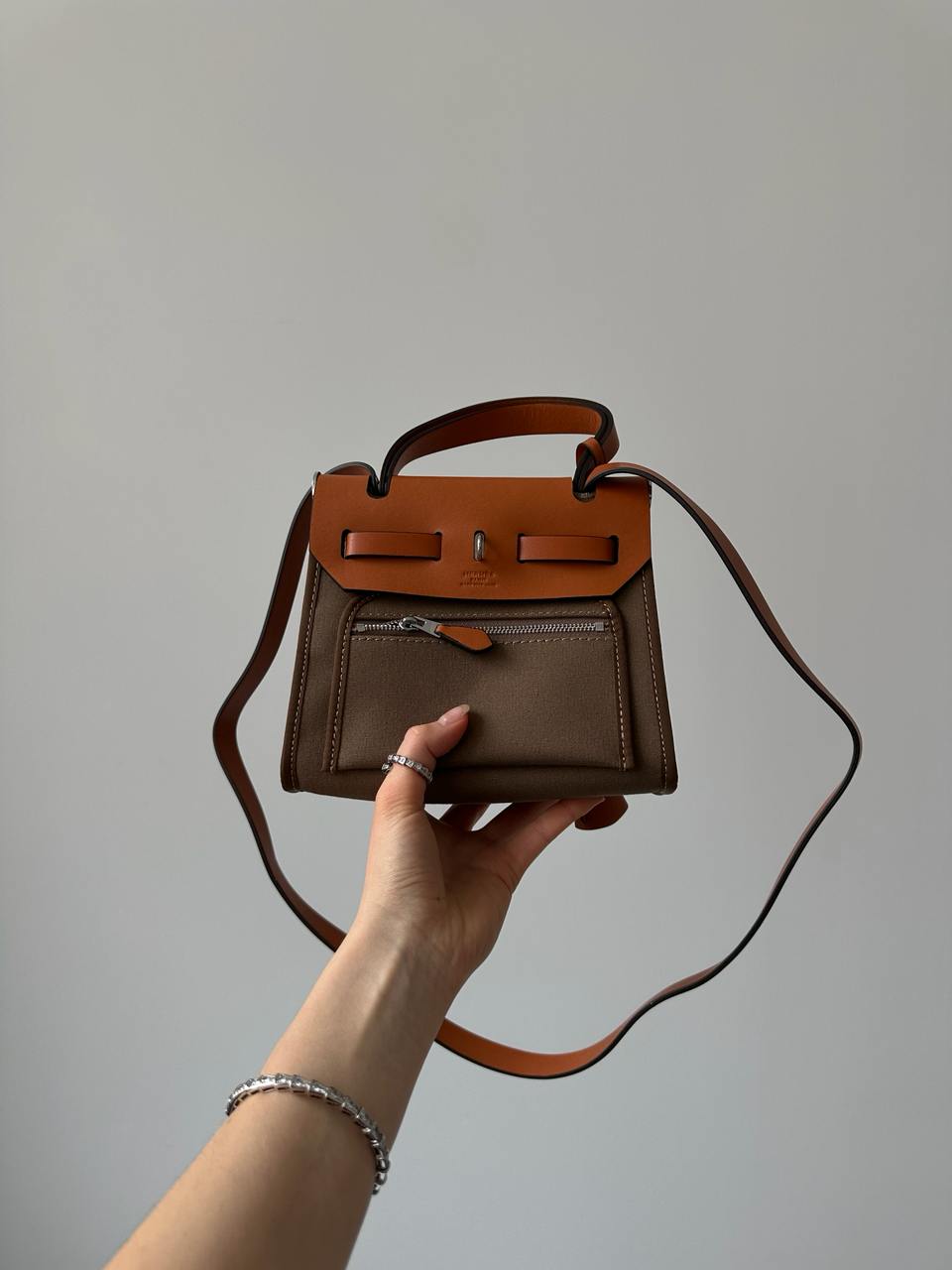 Hermes Herbag Zip 20 Bag Brown/Ginger - 7