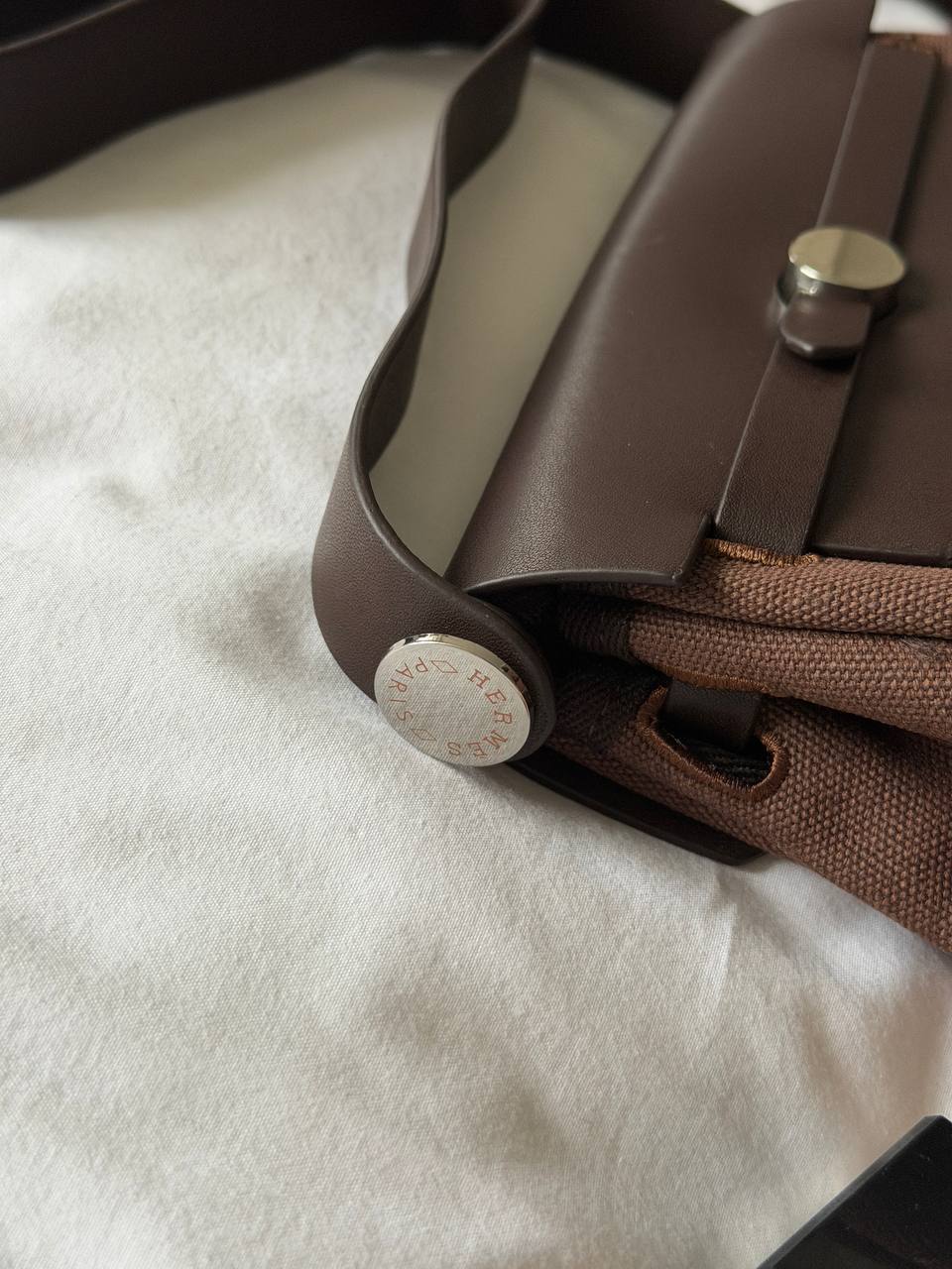 Hermes Herbag Zip 20 Bag Dark Brown - 10