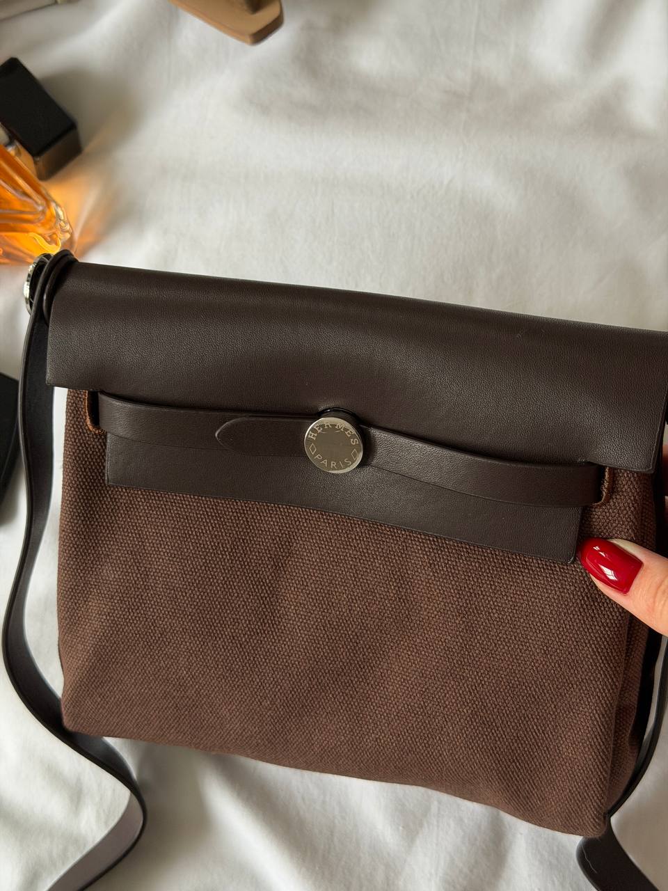 Hermes Herbag Zip 20 Bag Dark Brown - 11