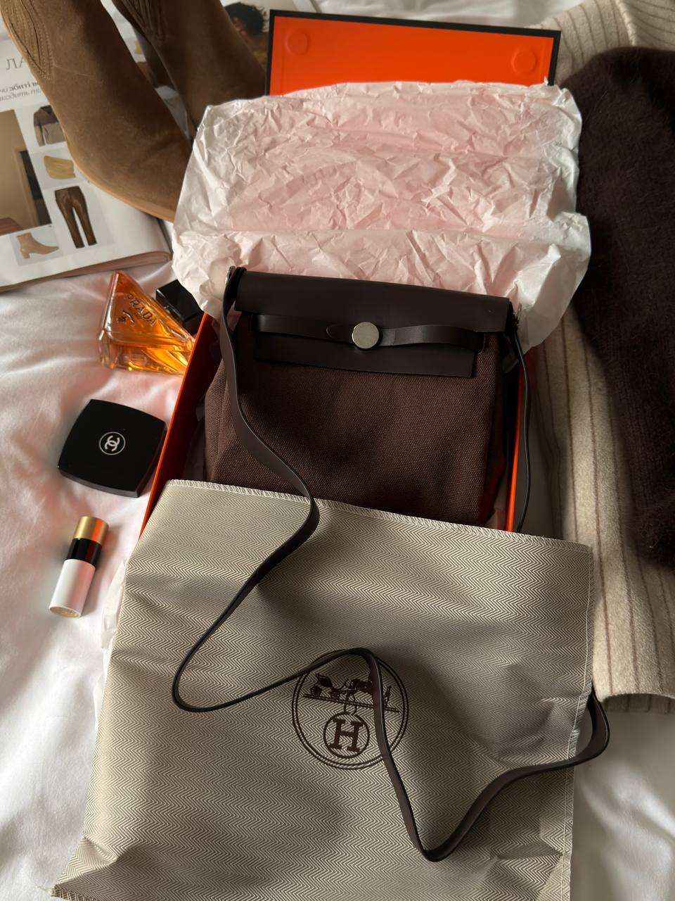 Hermes Herbag Zip 20 Bag Dark Brown - 4