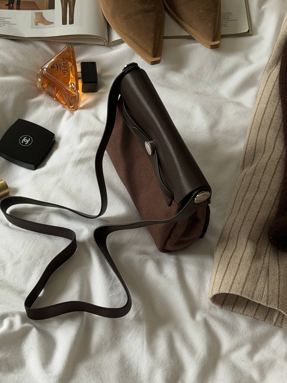 Hermes Herbag Zip 20 Bag Dark Brown - 7