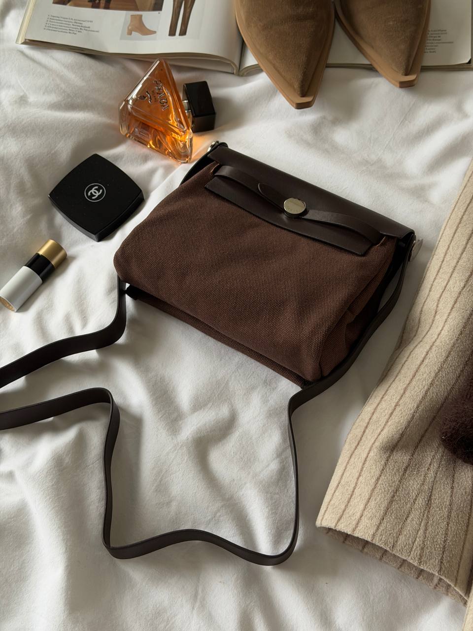 Hermes Herbag Zip 20 Bag Dark Brown - 8