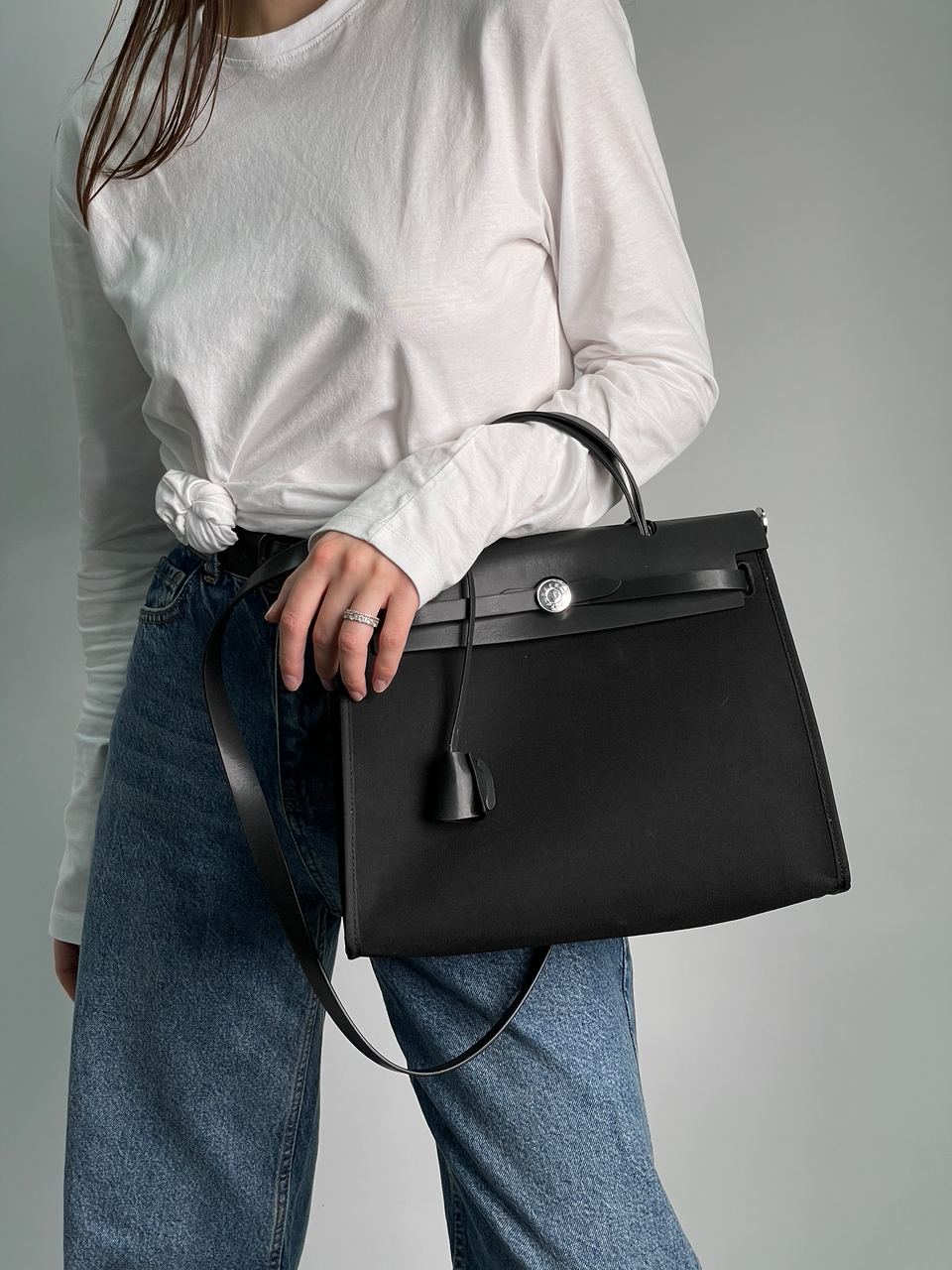 Hermes Herbag Zip 31 Bag Black/Silver - 4