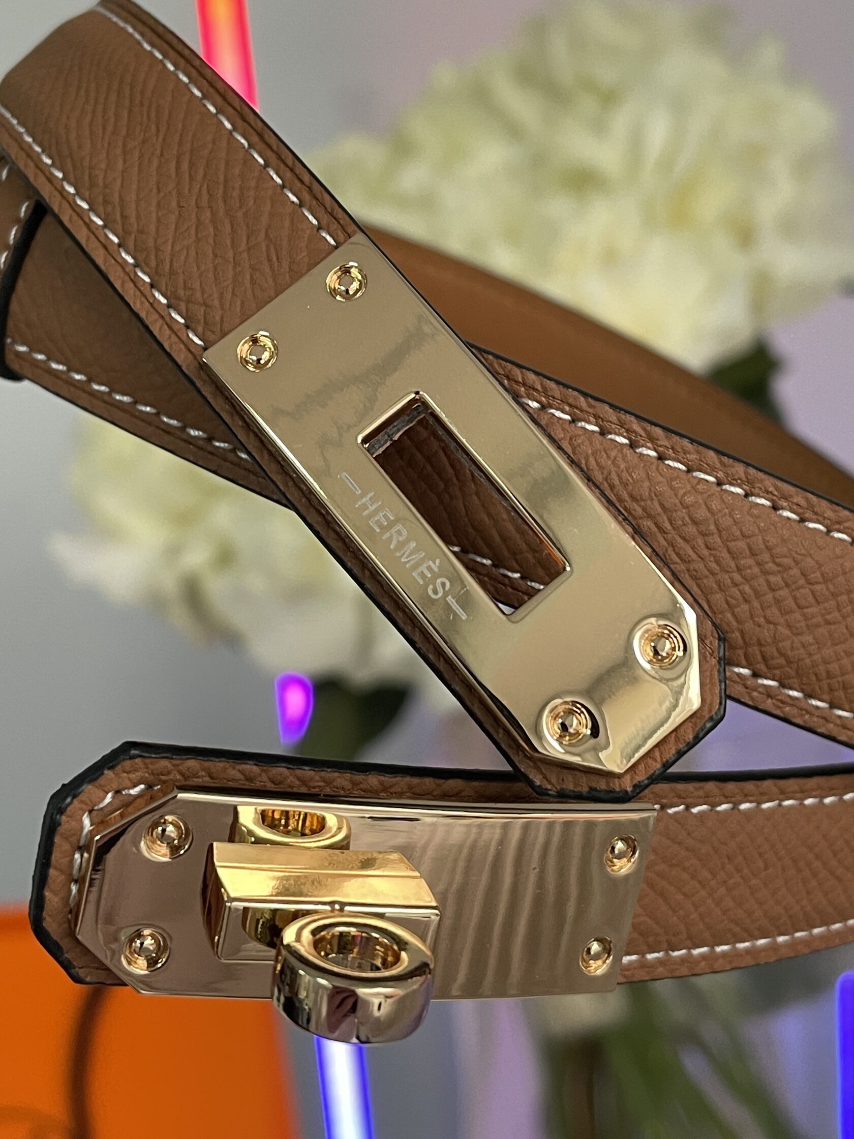 Hermes Kelly 18 Belt Brown Leather - 7