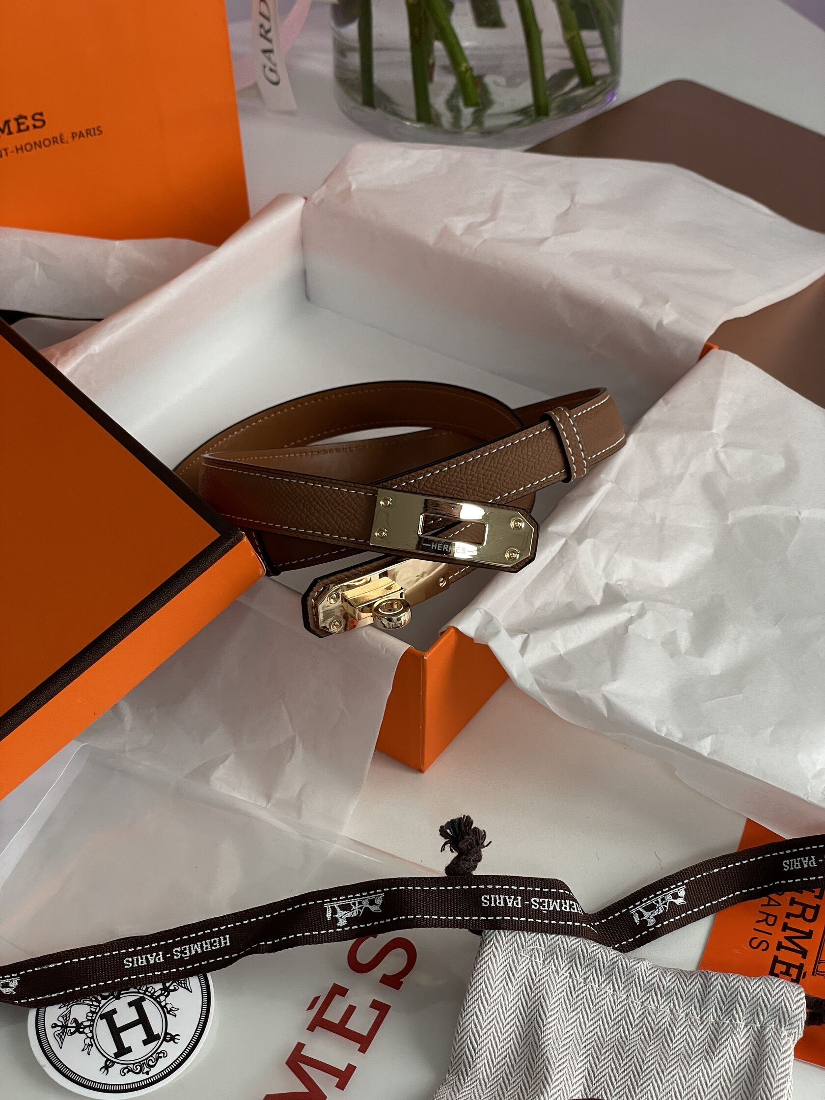 Hermes Kelly 18 Belt Brown Leather - 8