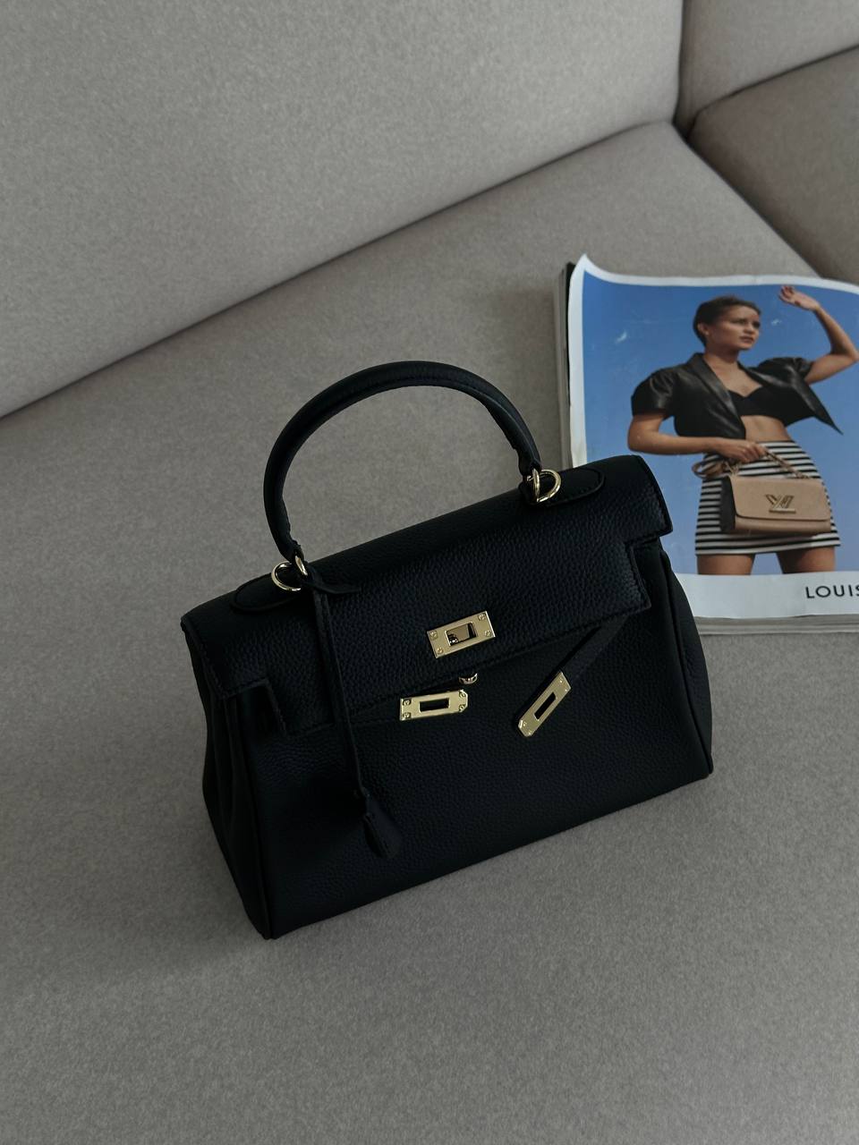 Hermes Kelly 25 Black/Gold - 3