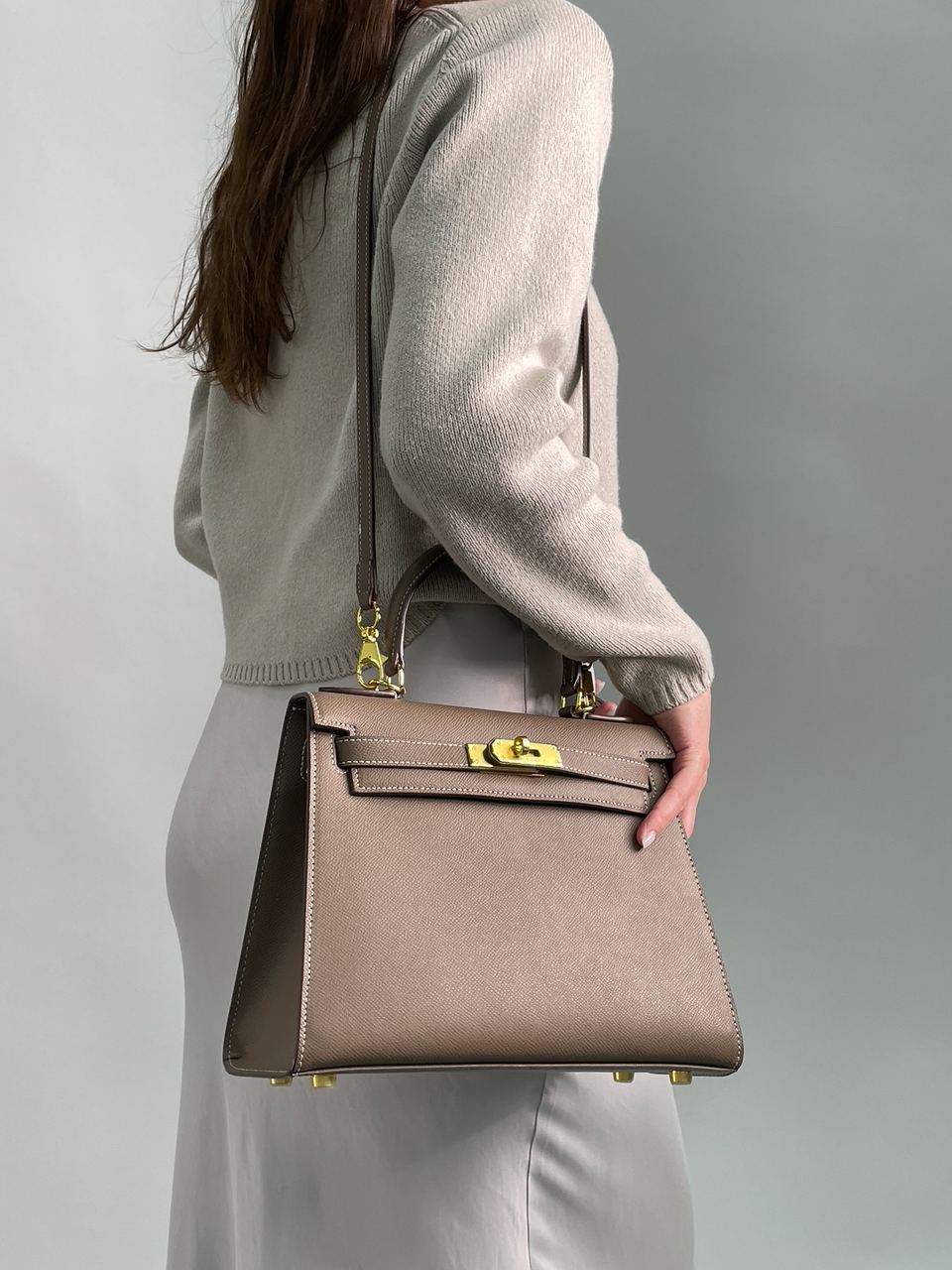 Hermes Kelly 25 Grey/Gold - 5