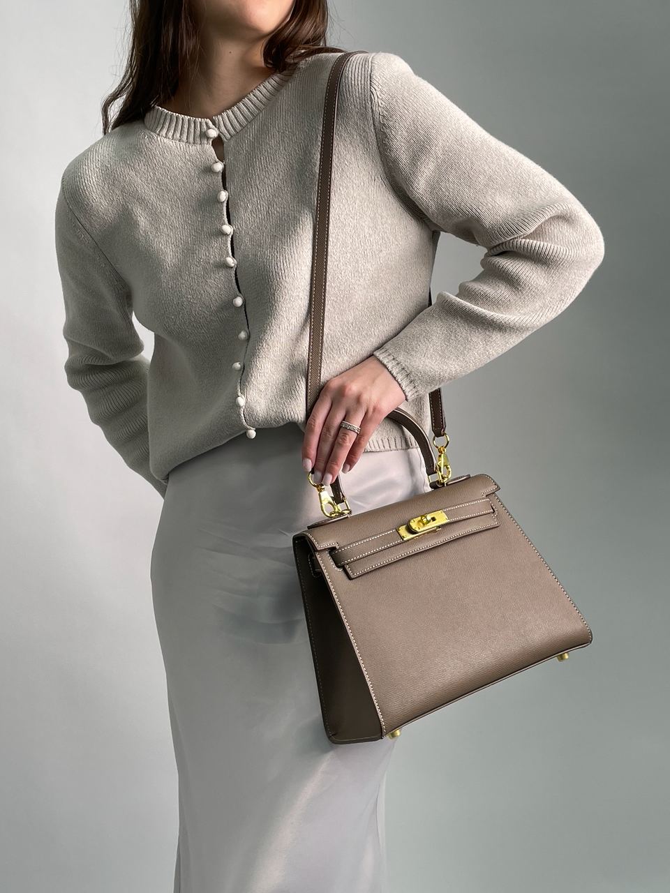 Hermes Kelly 25 Grey/Gold - 6