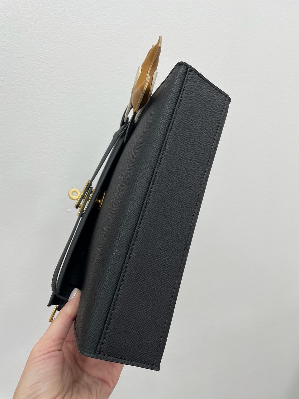 Hermes Kelly Pochette Black/Gold - 11