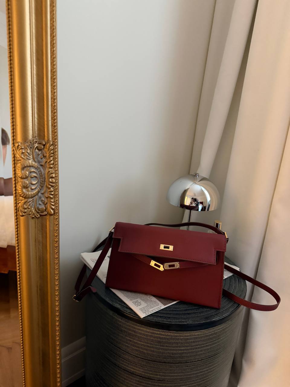 Hermes Kelly Pochette Burgundy - 4