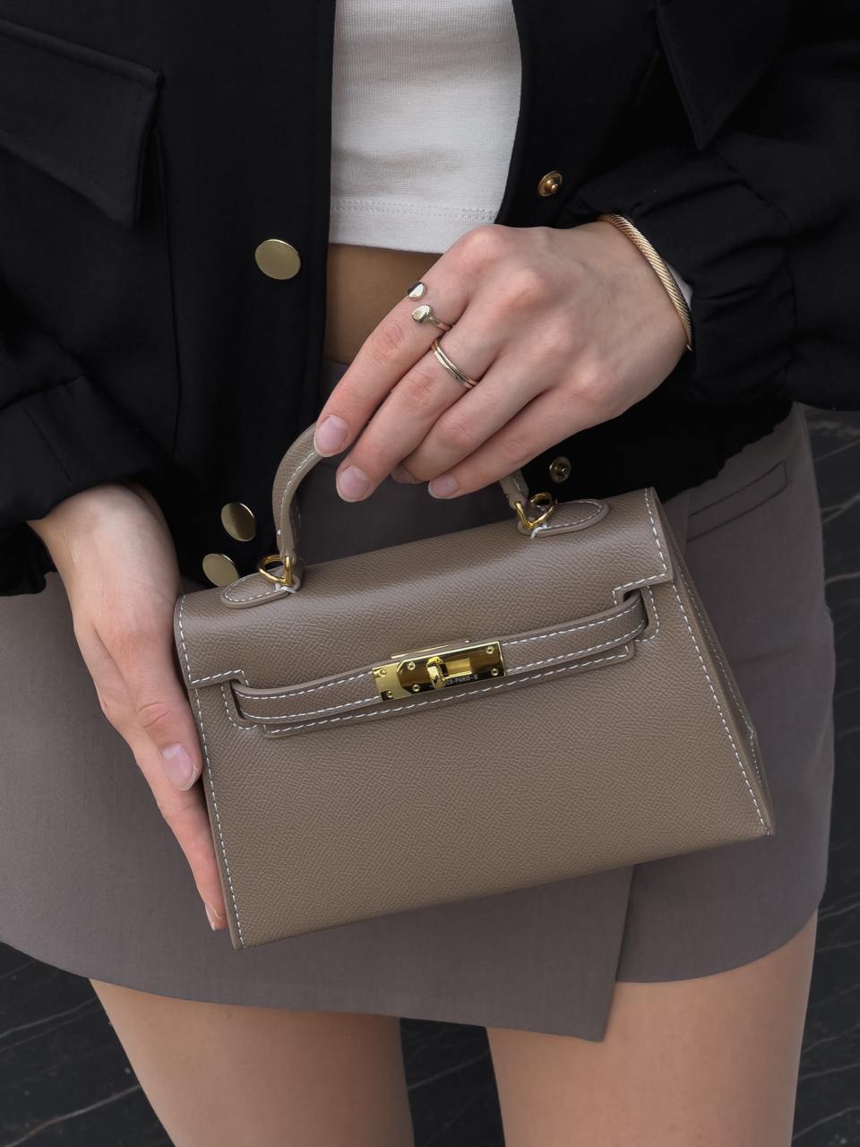 Hermes Mini Kelly 20 Epsom Bag Etoupe - 2