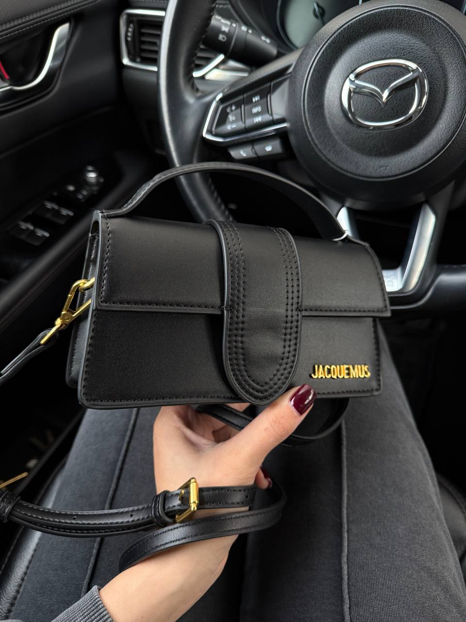 Jacquemus Le Bambino Small Handbag With Adjustable Crossbody Black - 10