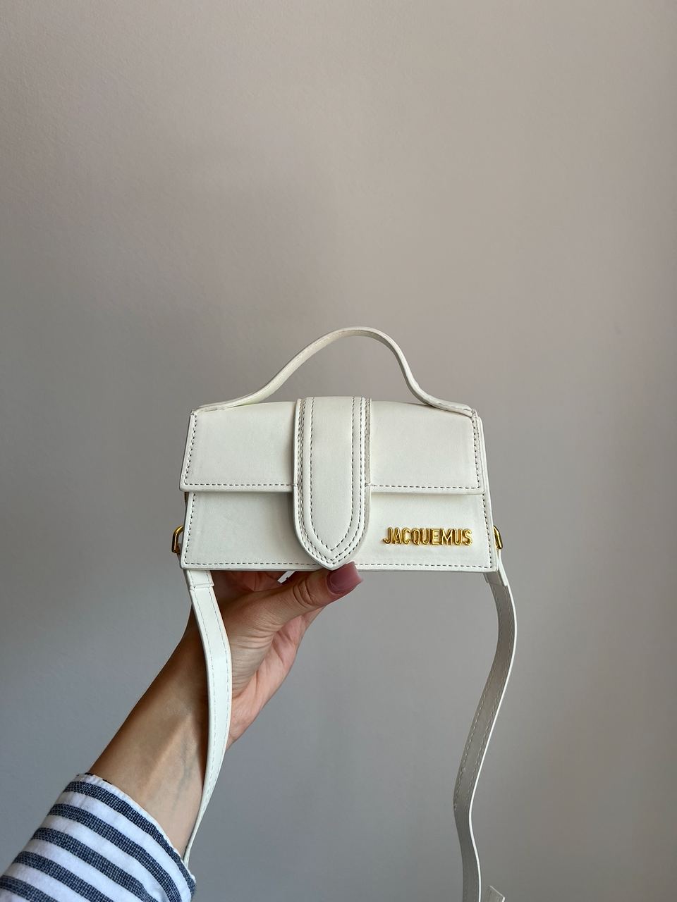 Jacquemus Le Bambino Small Handbag With Adjustable Crossbody White - 2