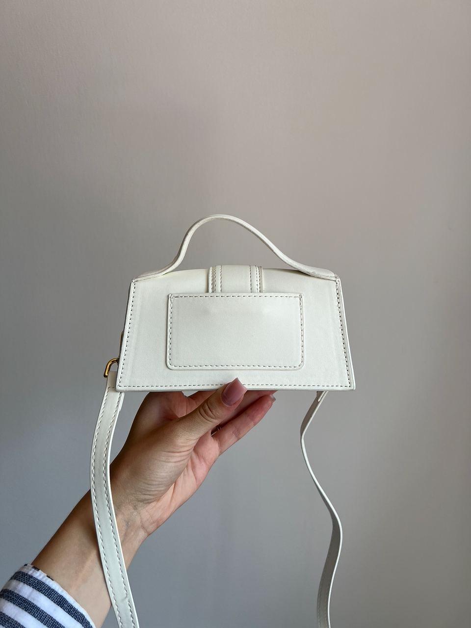 Jacquemus Le Bambino Small Handbag With Adjustable Crossbody White - 4