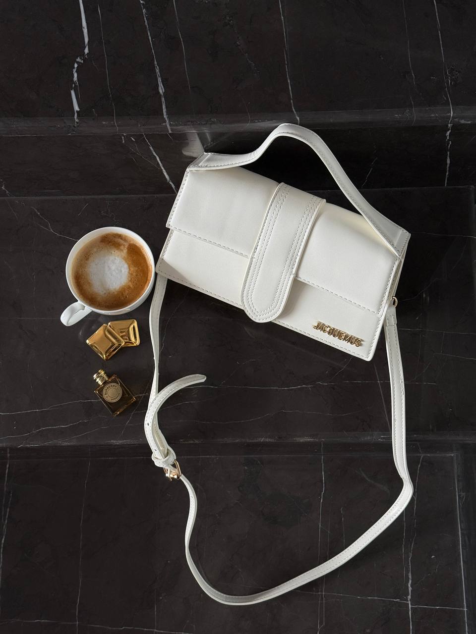 Jacquemus Le Bambino Small Leather Shoulder Bag in White - 5