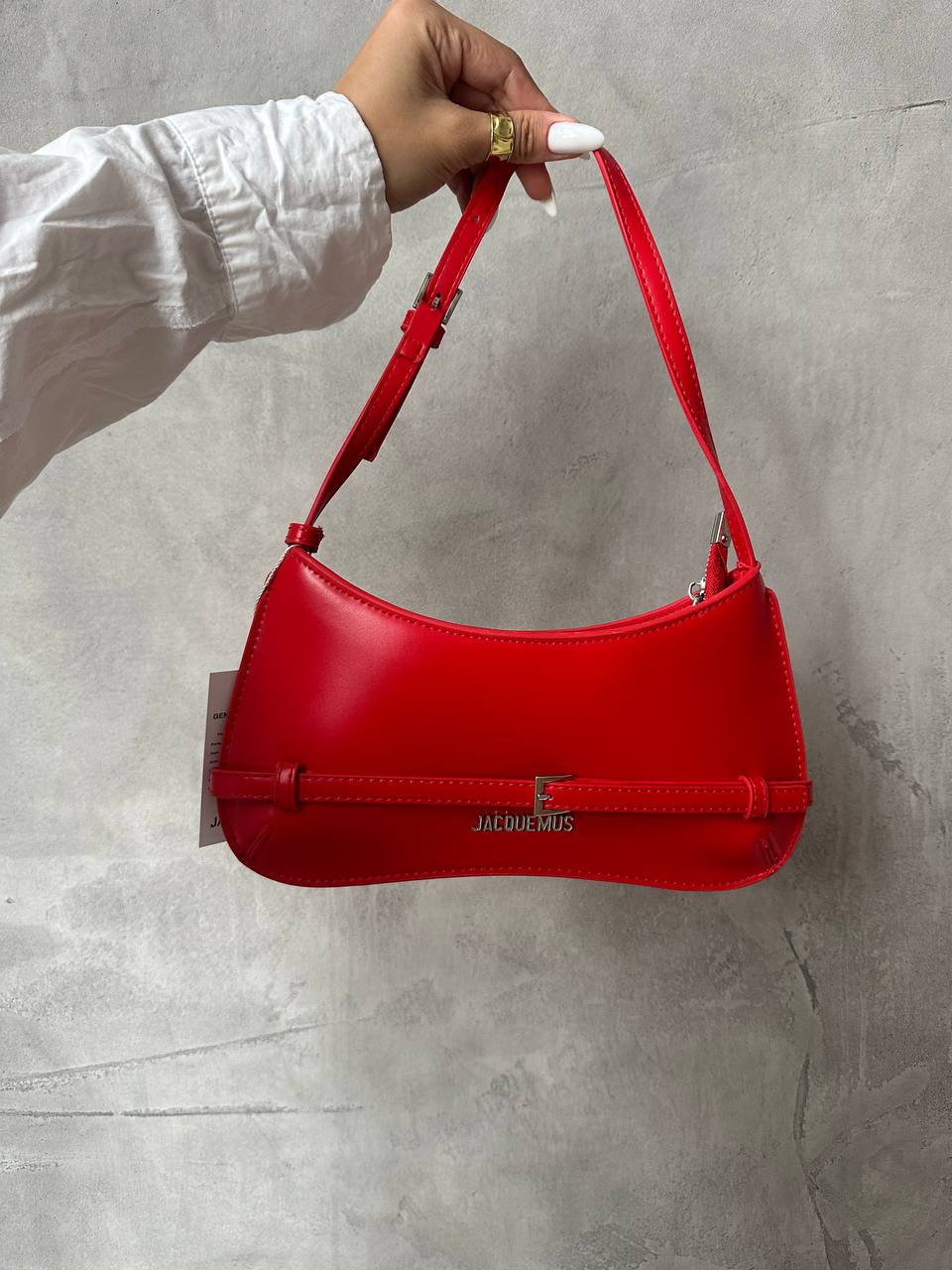 Jacquemus Le Bisou Ceinture Leather Shoulder Bag in Red - 2