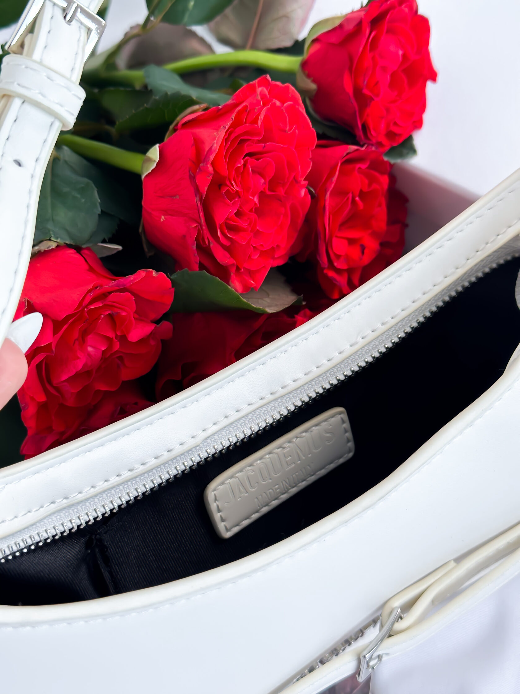 Jacquemus Le Bisou Ceinture Leather Shoulder Bag in White - 6