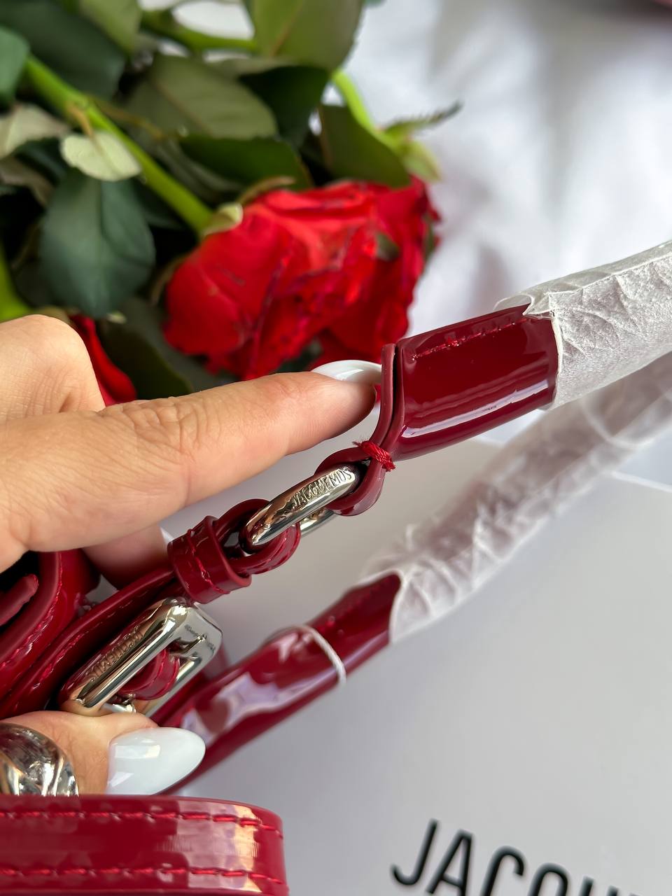 Jacquemus Le Grand Bambino Patent Leather Bag in Red - 19