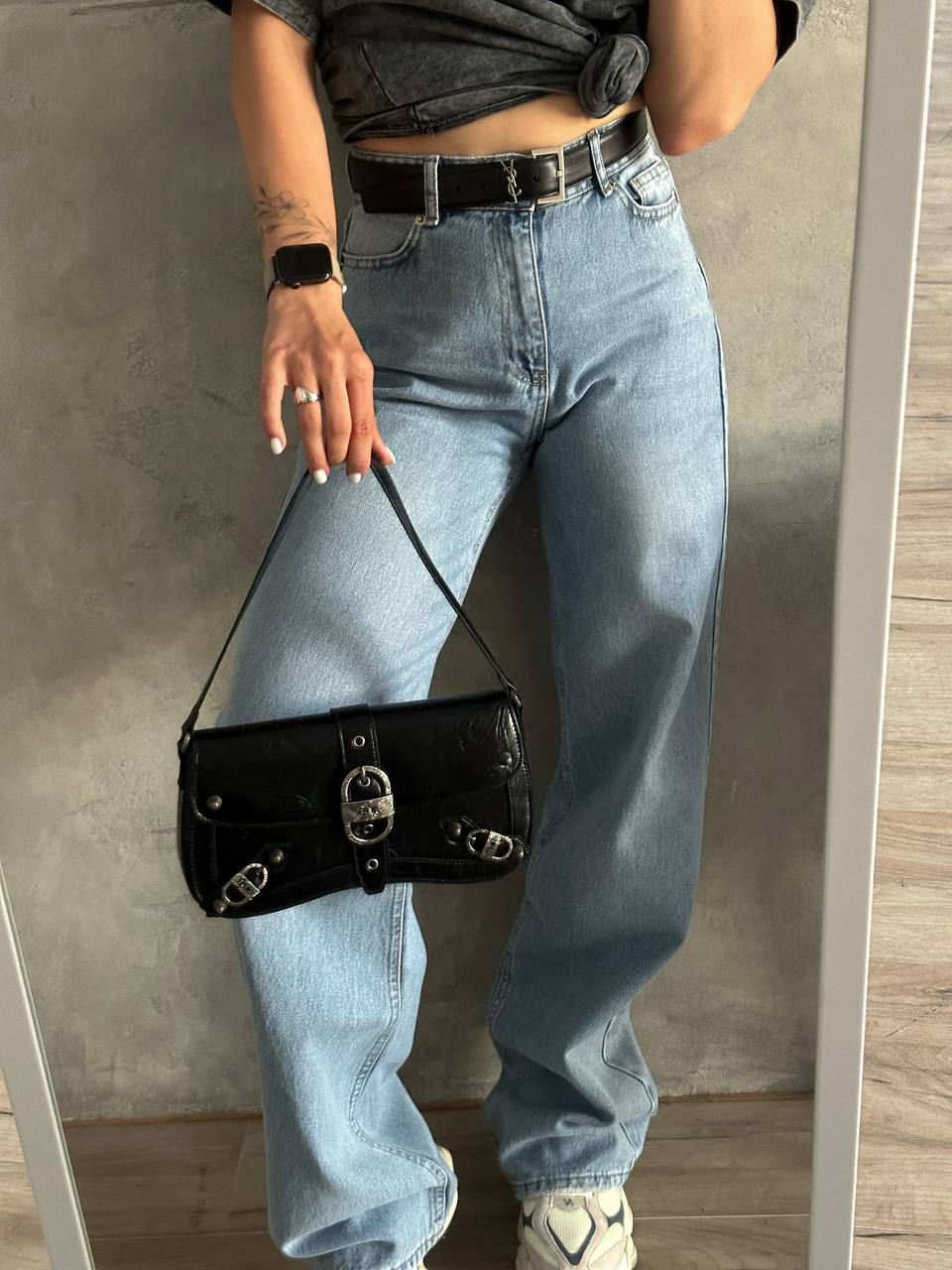 JW PEI Sia Crushed Shoulder Bag Bright Black - 5