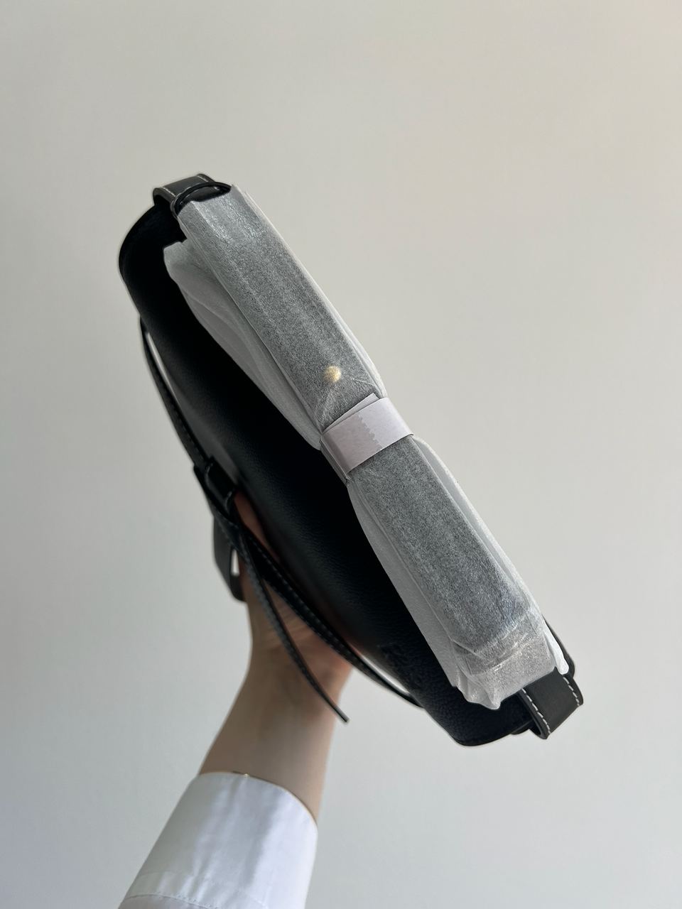 Loewe Gate Small leather and Jacquard Shoulder Bag Black - 6