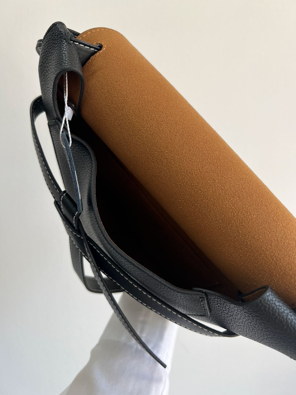 Loewe Gate Small leather and Jacquard Shoulder Bag Black - 9