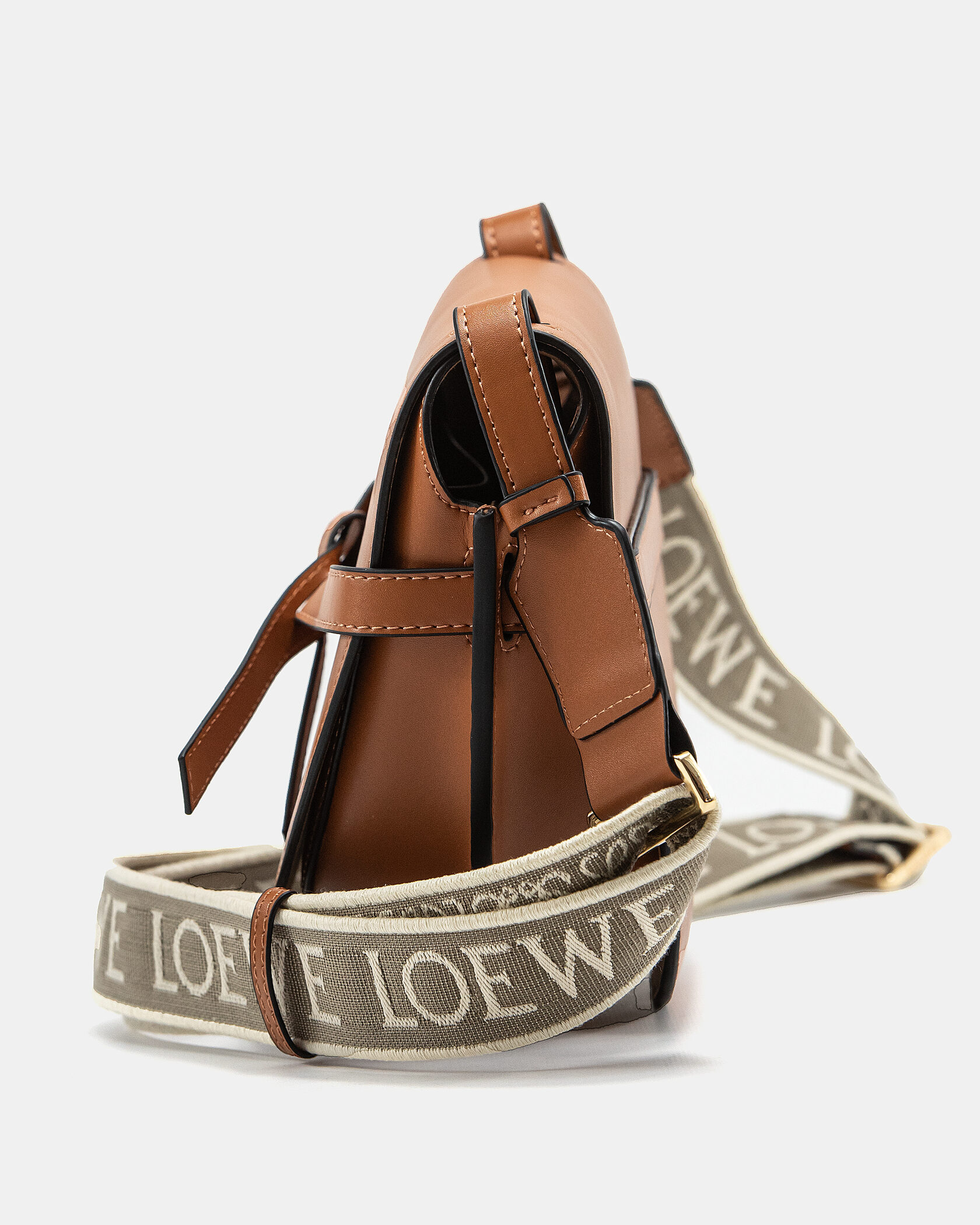 Loewe Gate Small leather and Jacquard Shoulder Bag Brown - 8