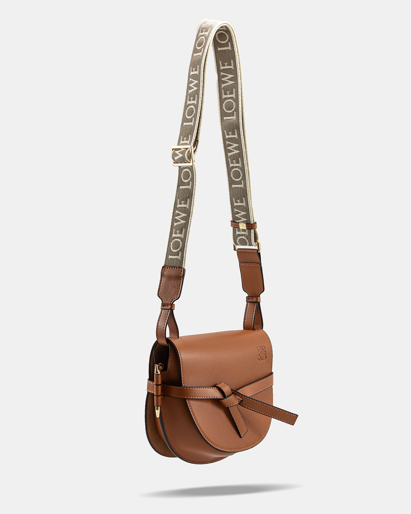 Loewe Gate Small leather and Jacquard Shoulder Bag Brown - 9