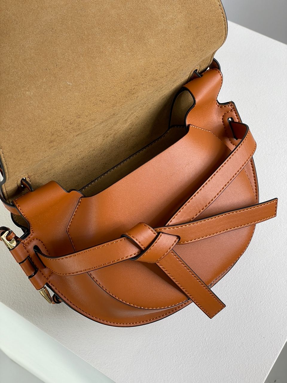 Loewe Gate Small leather and Jacquard Shoulder Bag Brown - 19