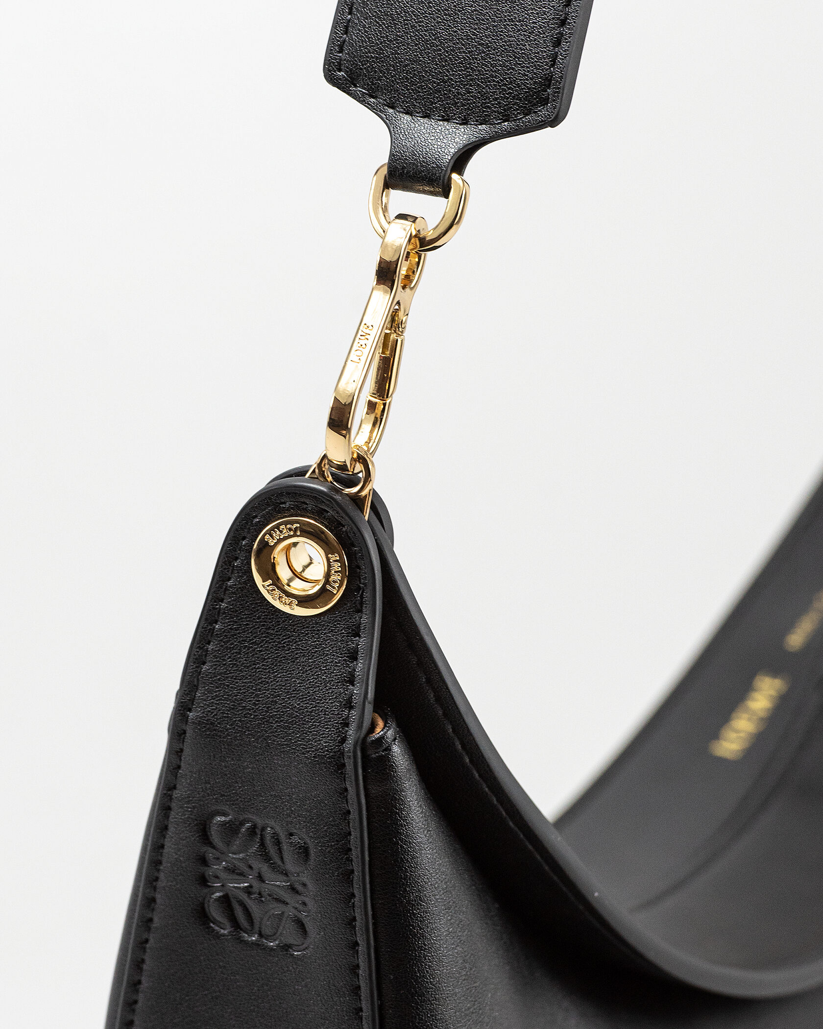 Loewe Luna Leather Shoulder Bag in Black - 15