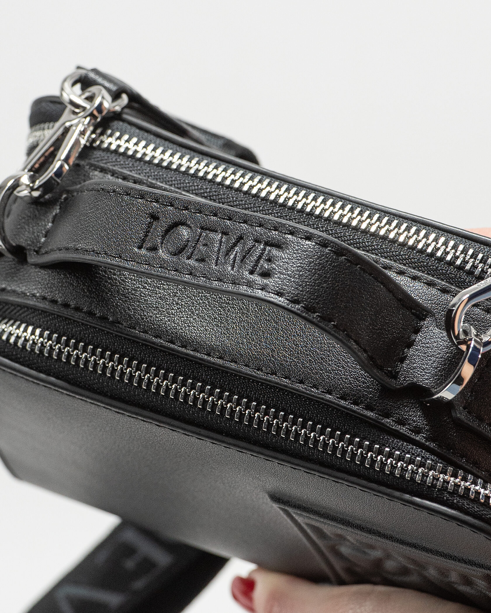 Loewe Mini Soft Box Bag Embossed Black - 11