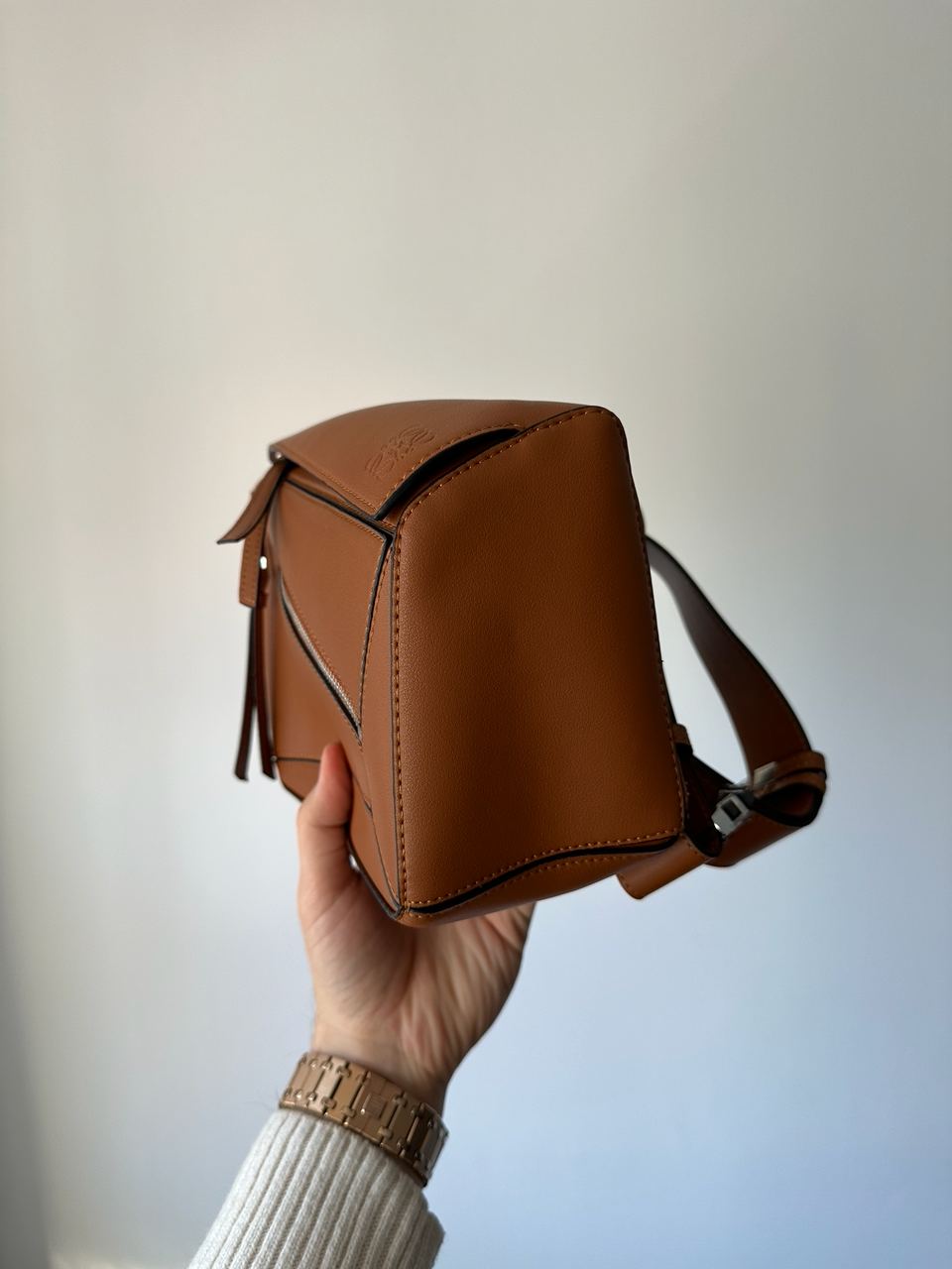 Loewe Puzzle Edge Small Bunbag Brown - 7