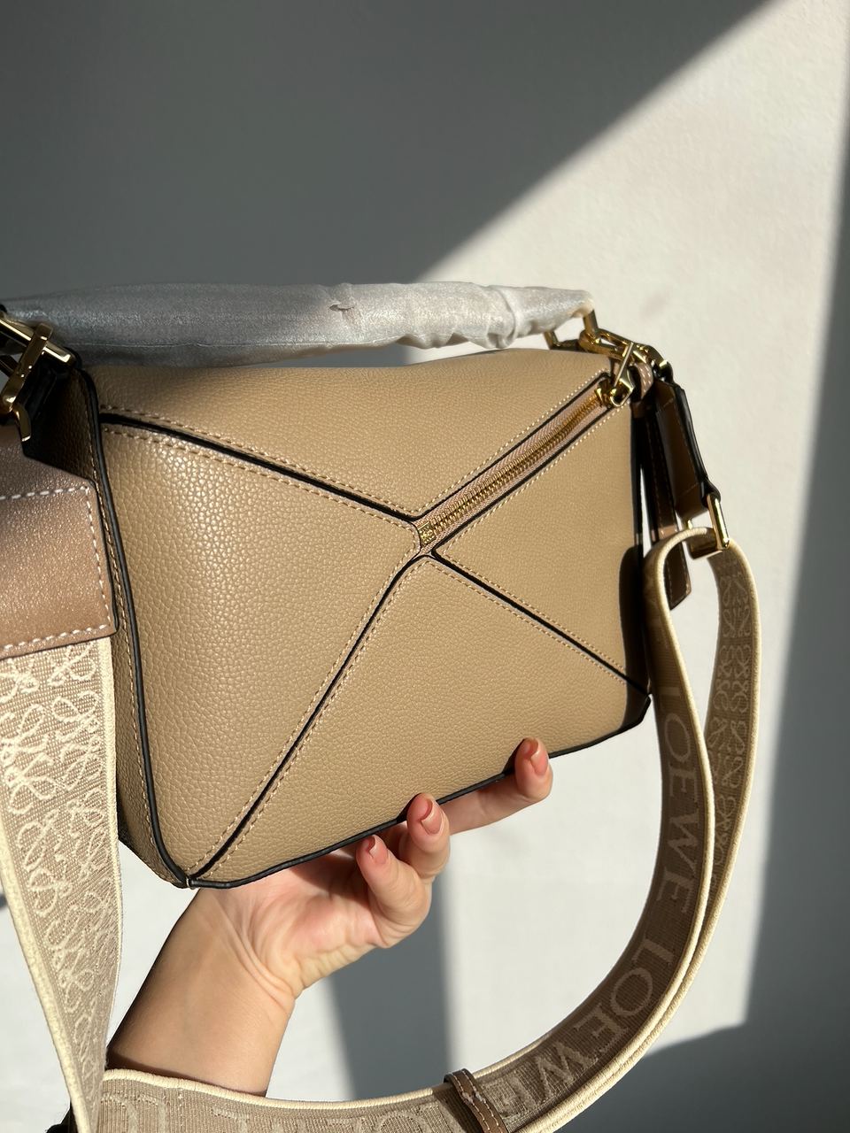 Loewe Small Puzzle Bag in Classic Calfskin Beige - 16