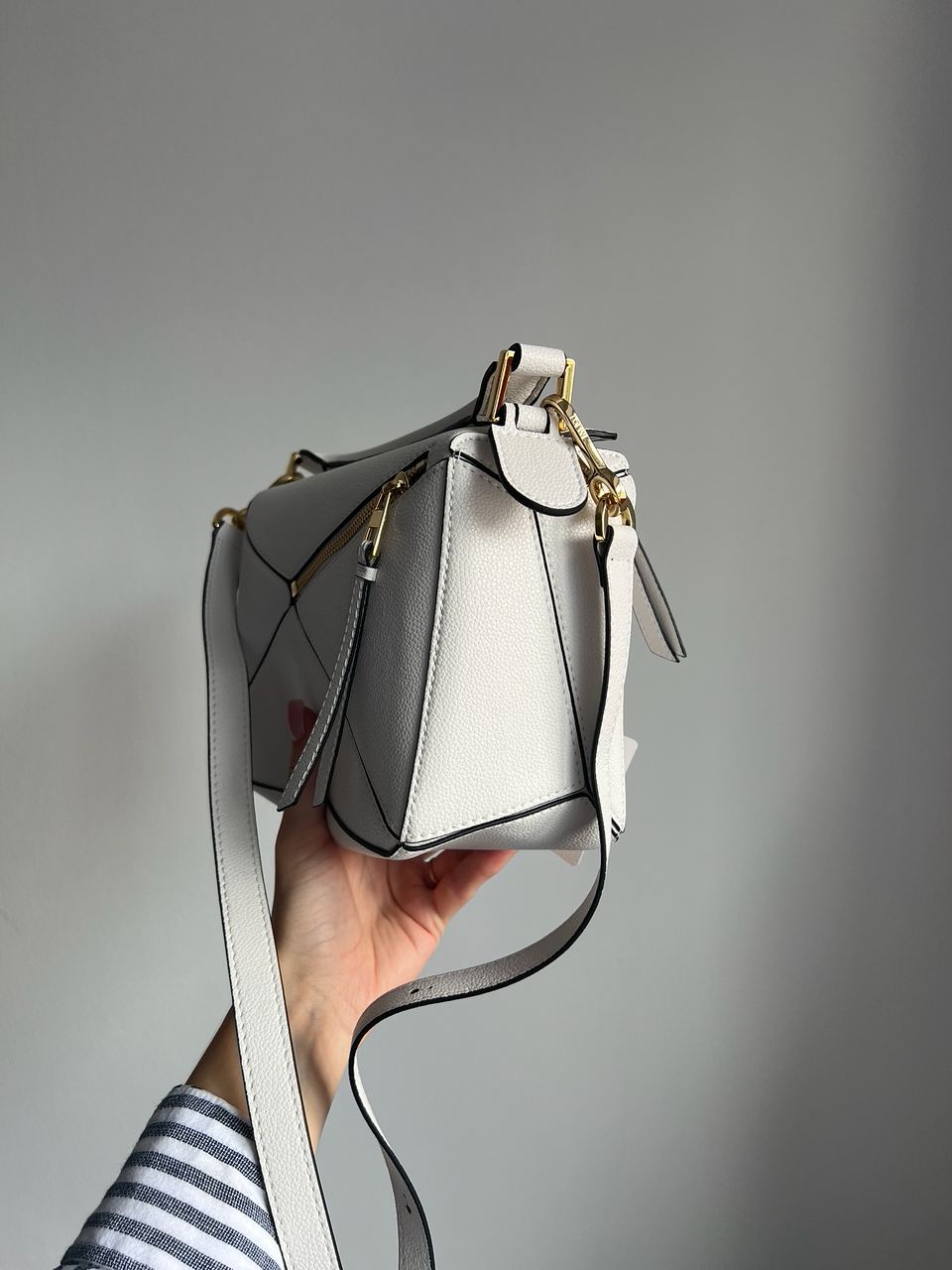 Loewe Small Puzzle Bag in Classic Calfskin White - 5
