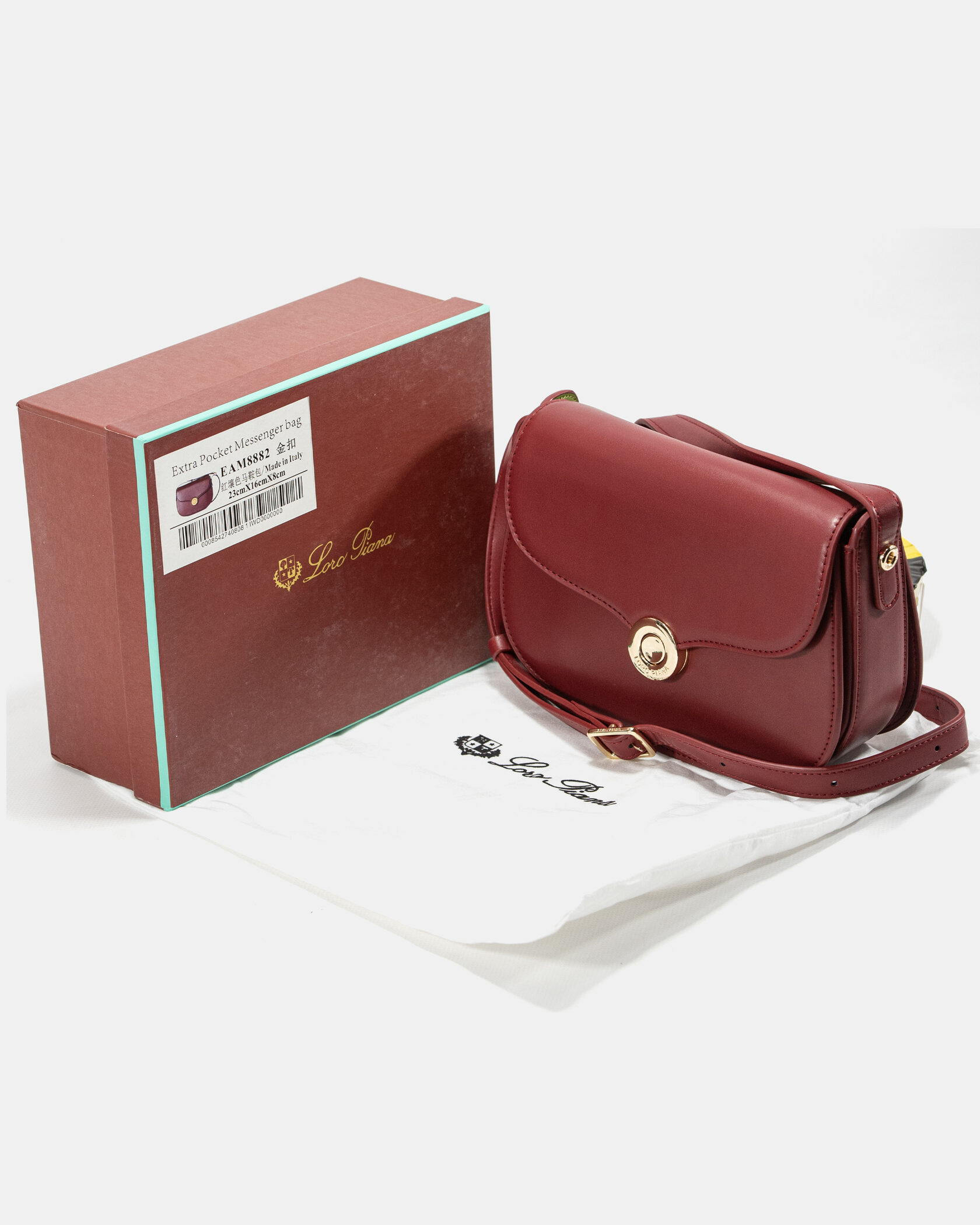 Loro Piana Small Ghiera Bag in Dark Cherry Smooth Calfskin - 2
