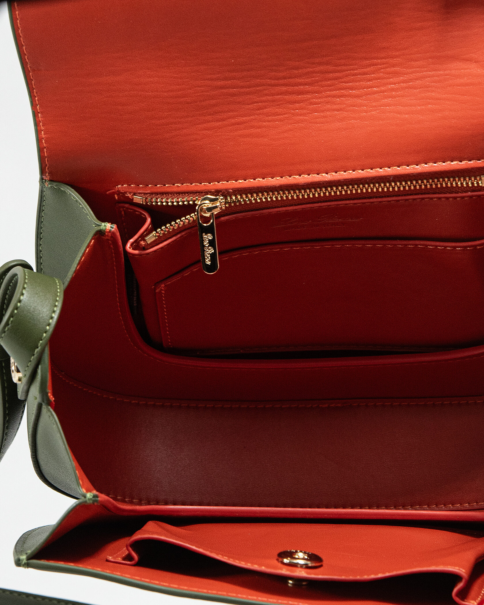 Loro Piana Small Ghiera Bag in Olive Green Smooth Calfskin - 13