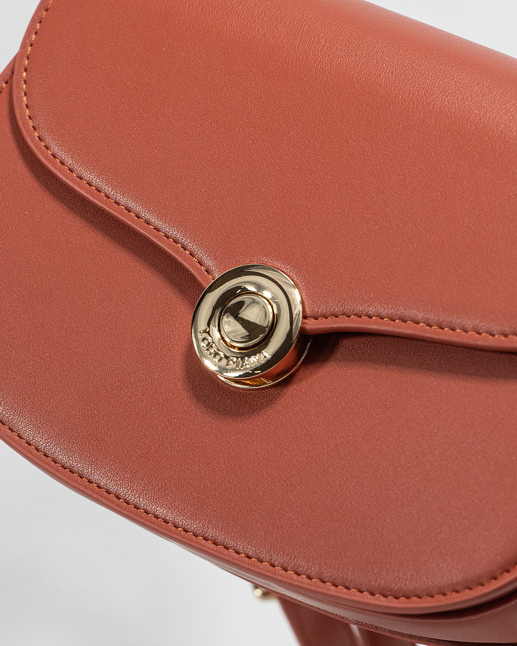 Loro Piana Small Ghiera Bag in Terracotta Smooth Calfskin - 7