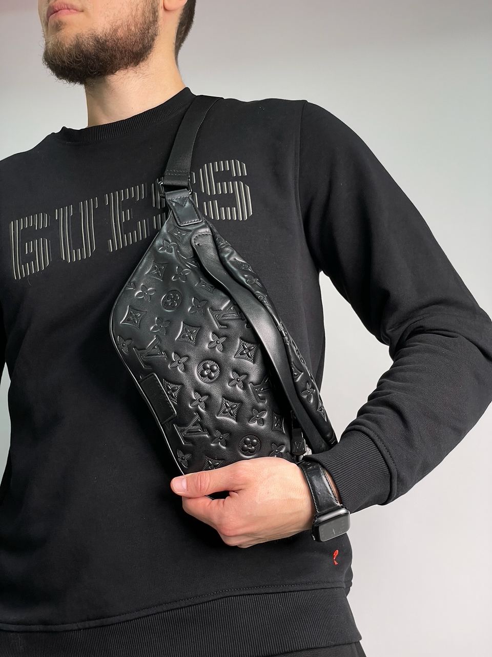 Louis Vuitton Bumbag Black Embossing Leather - 5