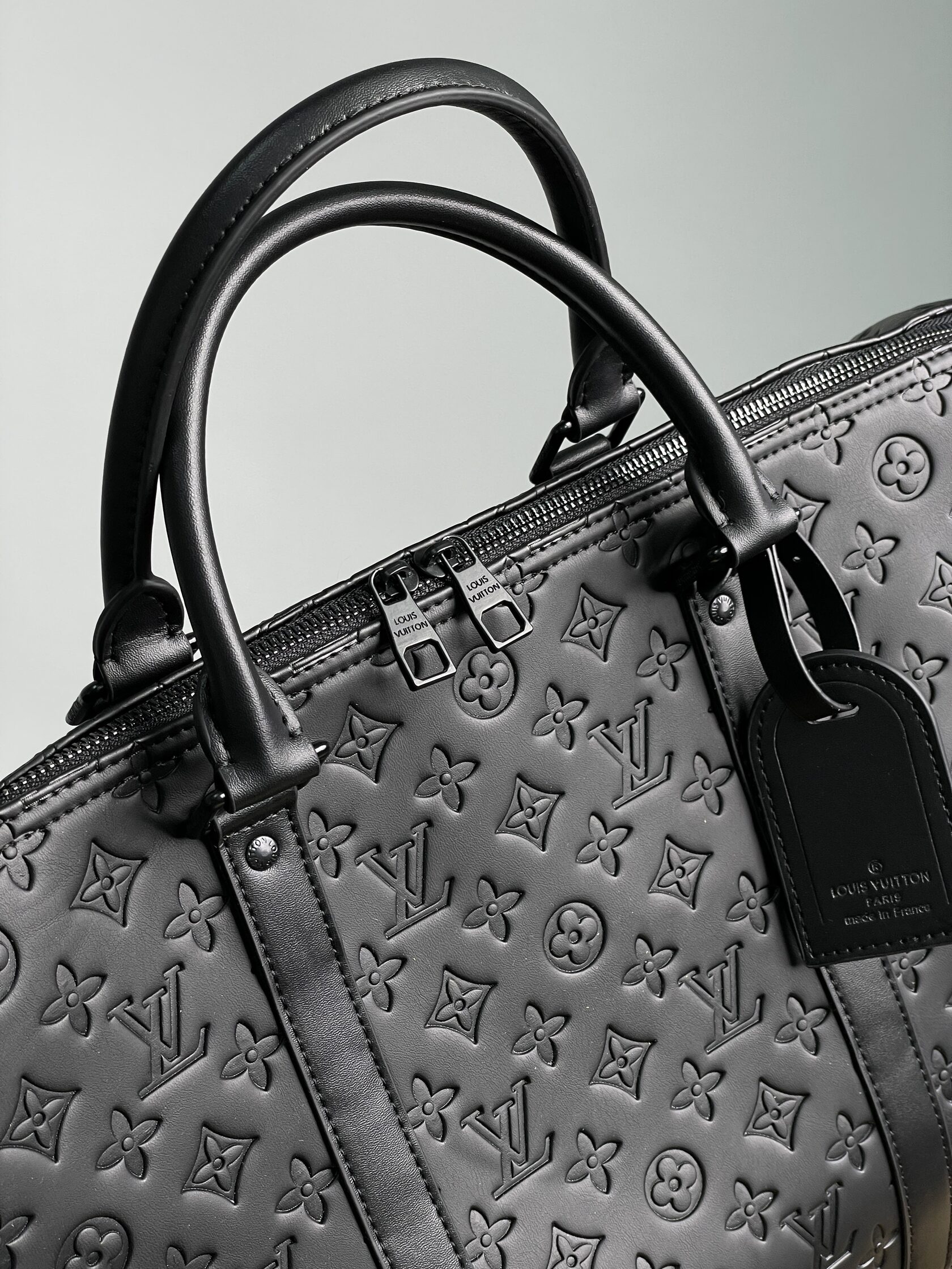 Louis Vuitton Keepall Bandouliere 50 Monogram Shadow Black in Embossed Leather - 9