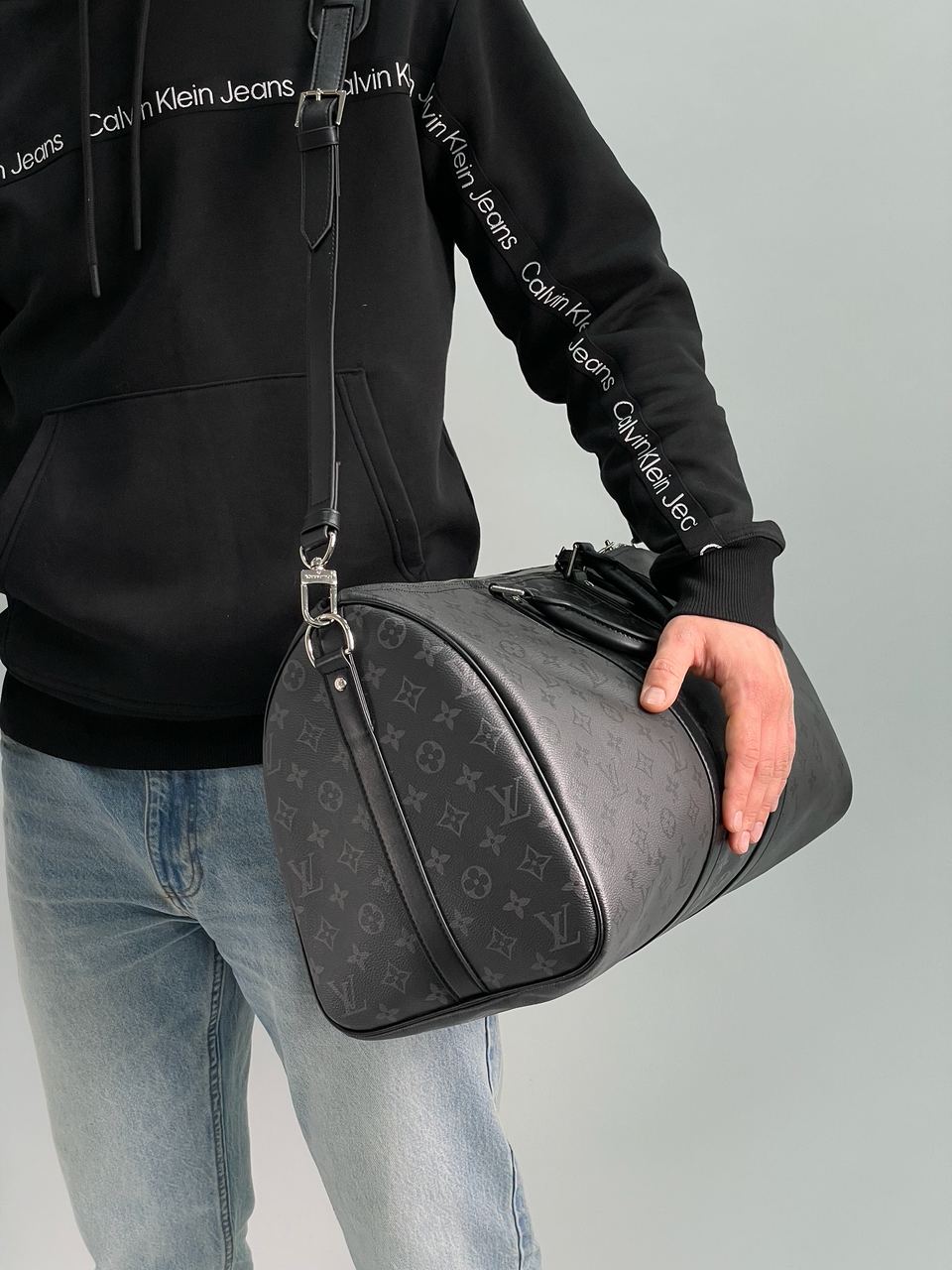 Louis Vuitton Keepall Bandouliere Reverse Monogram Eclipse Canvas 50 Black - 9