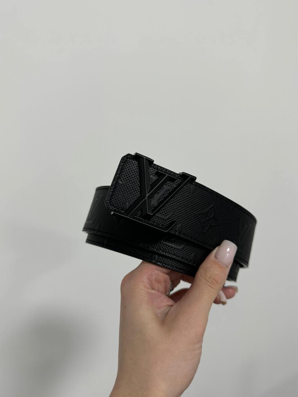 Louis Vuitton Leather Belt 40 mm Embossing Black/Black - 10