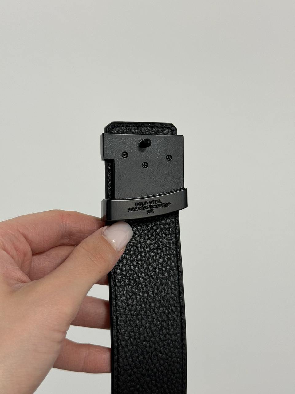 Louis Vuitton Leather Belt 40 mm Embossing Black/Black - 14