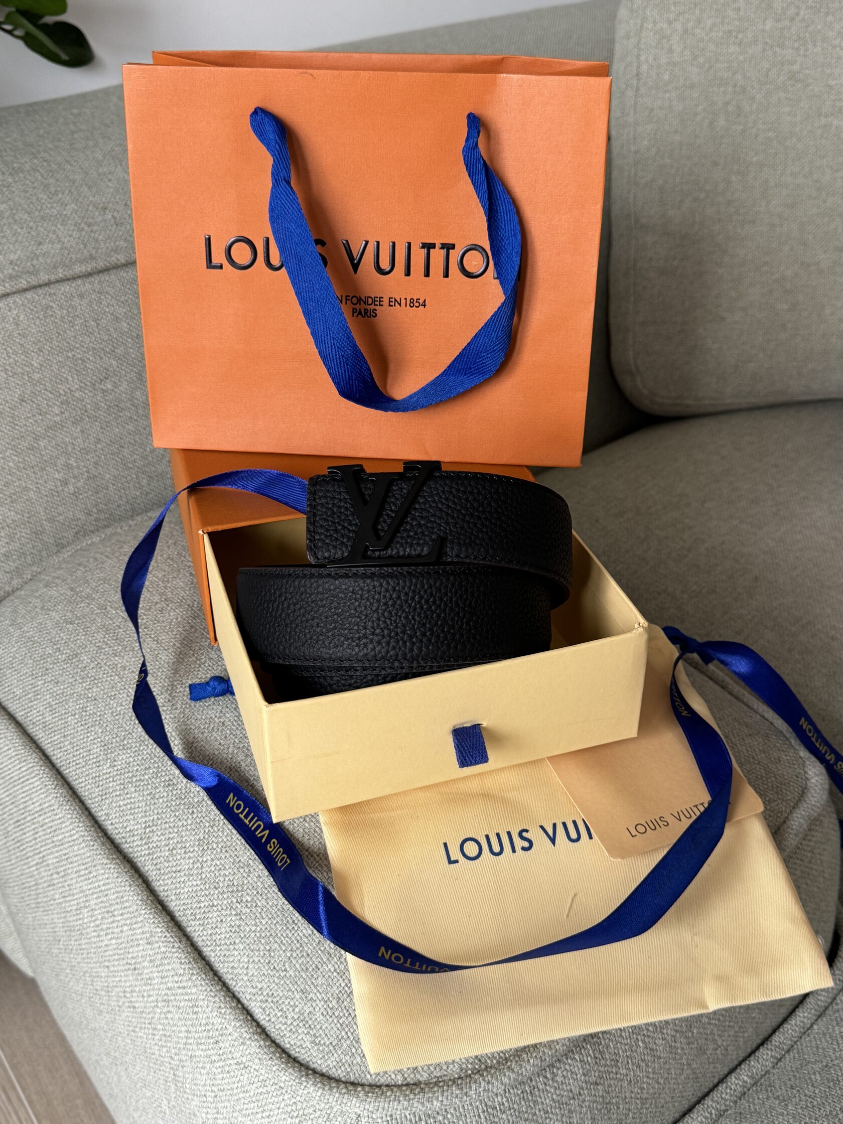 Louis Vuitton Leather Belt Black/Black - 3