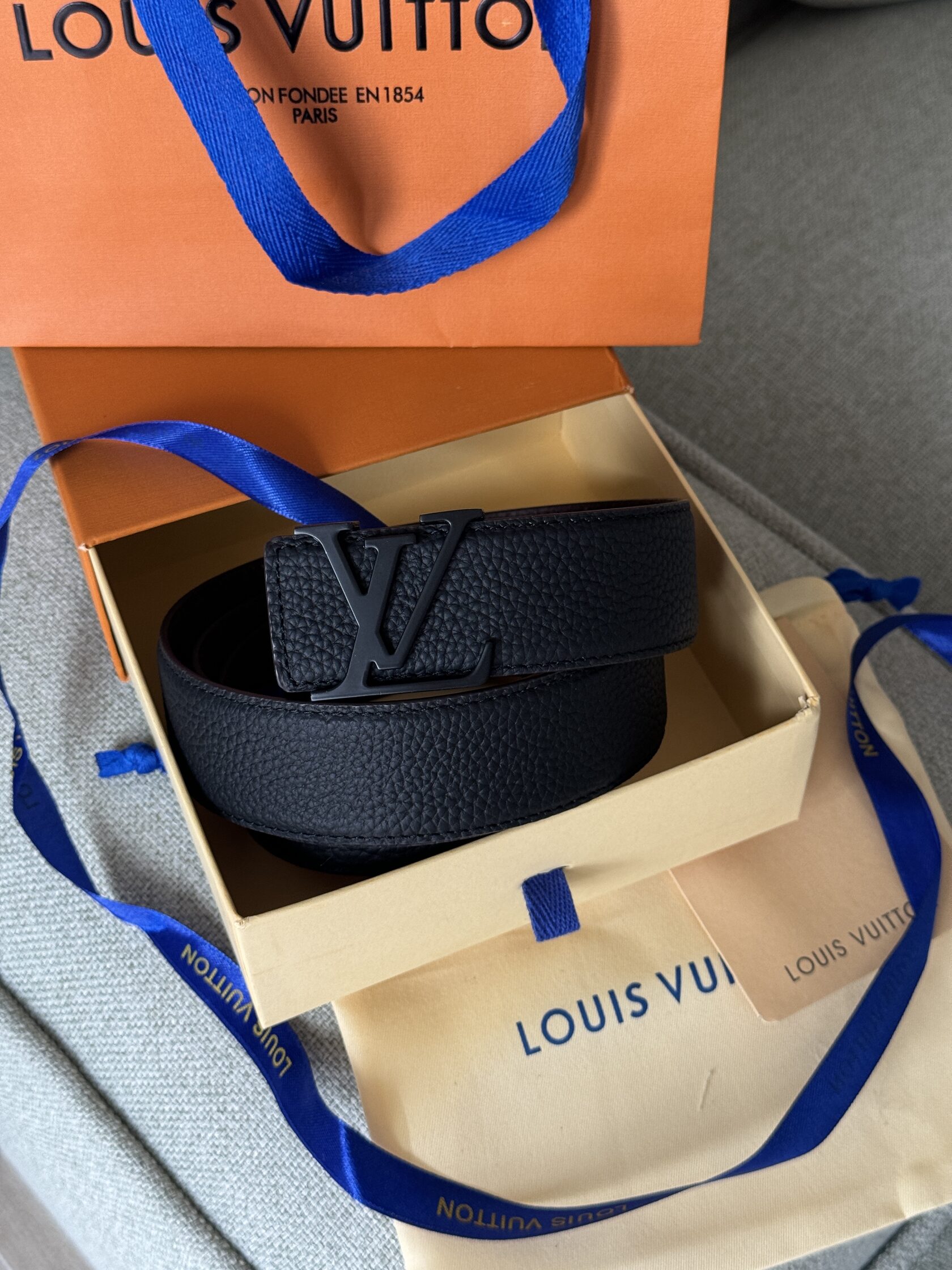 Louis Vuitton Leather Belt Black/Black - 7