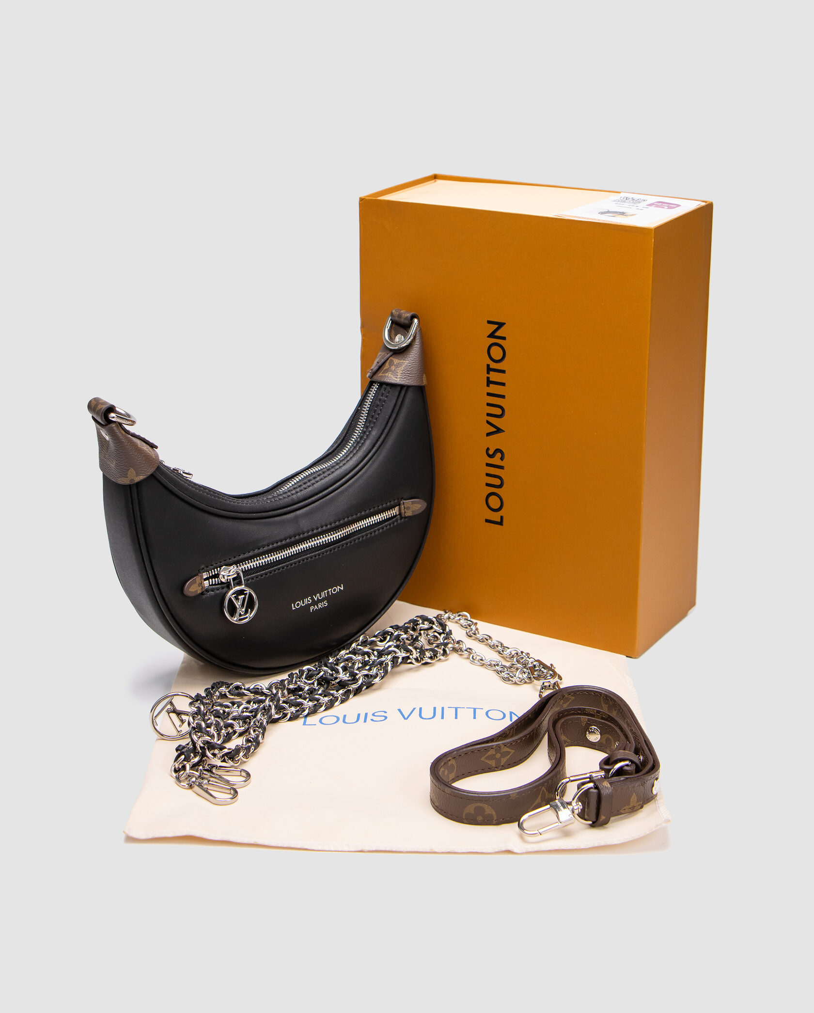 Louis Vuitton Loop Handbag Monogram Black/Canvas with Silver - 2